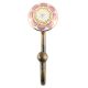 Pink Wheel Flower Ceramic Wall Hook